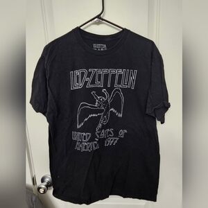 black Led Zeppelin USA '77 Falling Icarus tour graphic T-shirt XL
